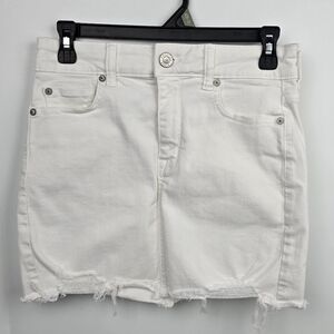 American Eagle Outfitters Women's Hi-Rise Denim Next Level Mini Skirt 4 White